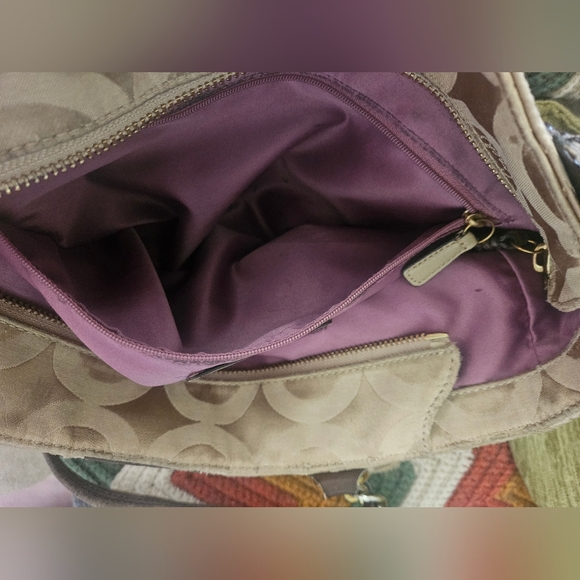 Coach Beige/Brown Fabric Madison Op Art Tote. Y2k - Picture 10 of 12